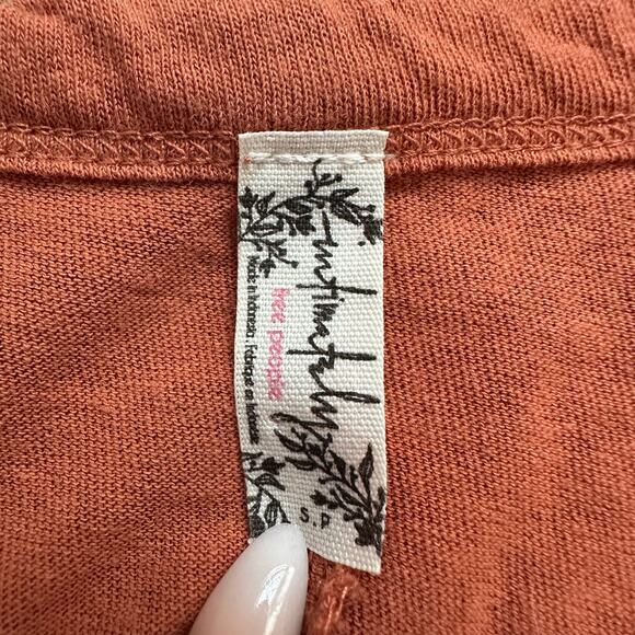 Free People Intimately rust orange cotton crop tank top size S - Picture 6 of 11